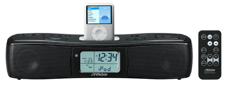 ビクター、iPodクレードル搭載のポータブルスピーカー