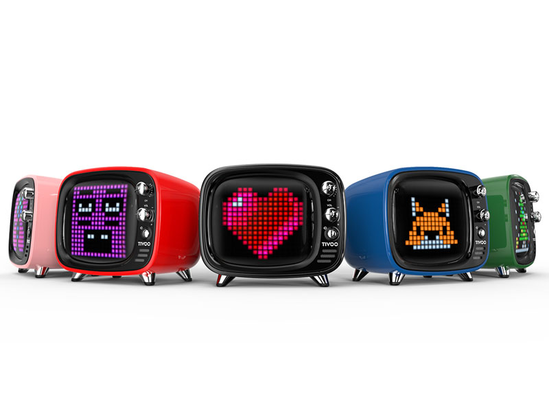 レトロTV風Bluetoothスピーカー「Tivoo」に新色。LEDでピクセルアート