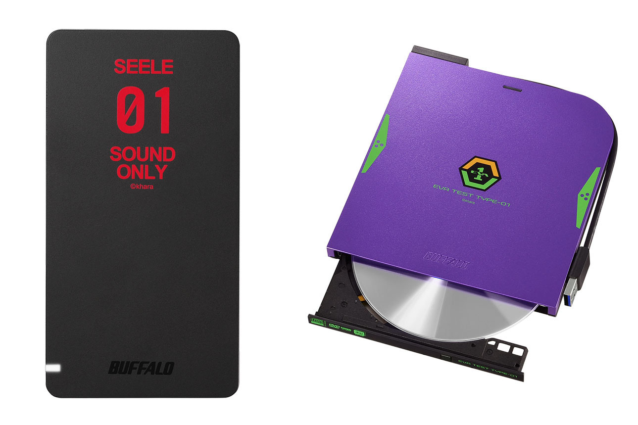 シン・エヴァ劇場版」コラボのHDD/SSD/DVD。バッファロー×エディオン
