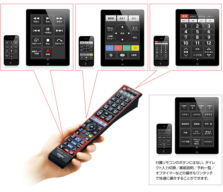 HITACHI : Wooo World ハイビジョンテレビ : スマホ＆タブレットリンク