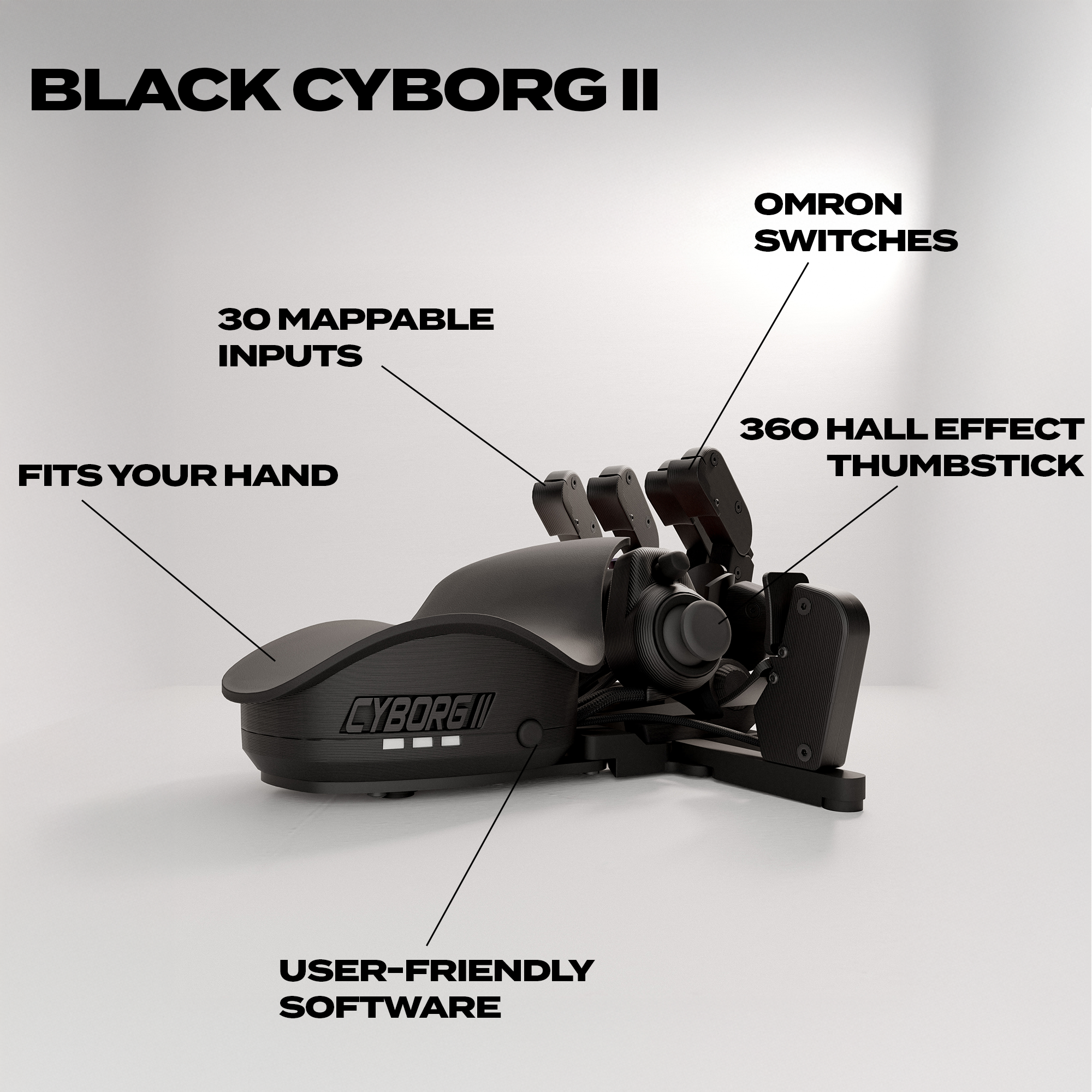Black Cyborg II Gaming Keypad - Ultimate Ergonomic Keypad