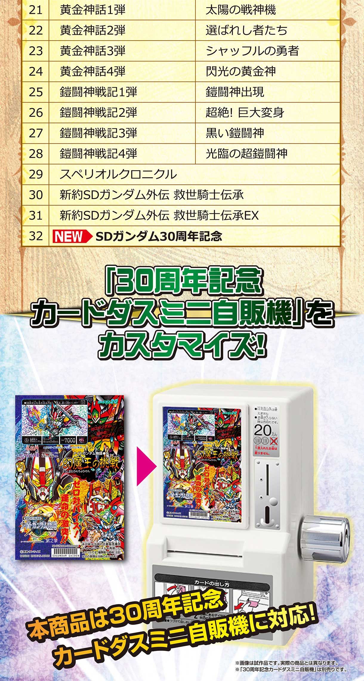 カードダス30周年記念 SDガンダム外伝 オールプリズム ミニ