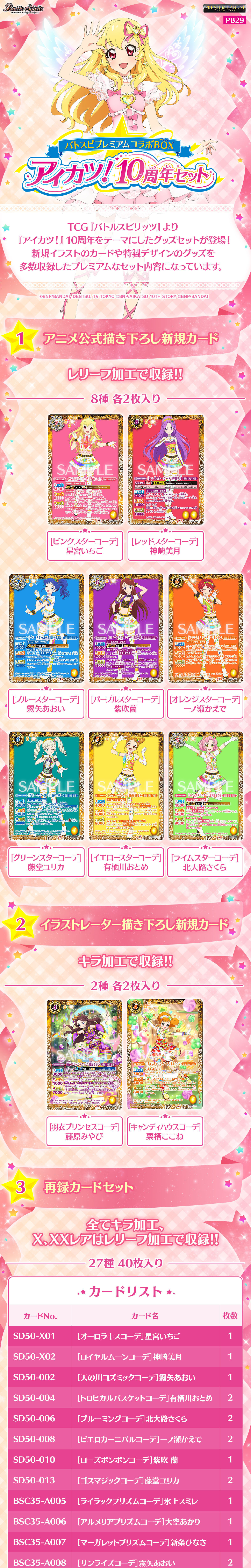バトスピプレミアムコラボBOX アイカツ！ 10周年セット【PB29