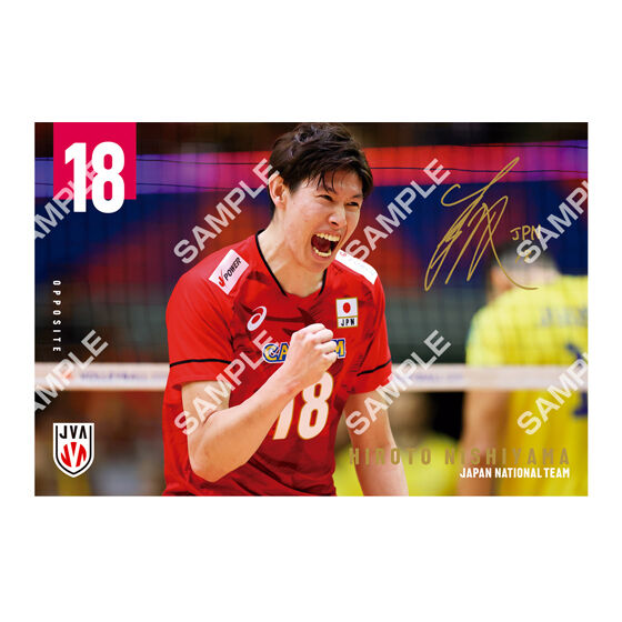 フラットガシャポン】バレーボール男子日本代表 ポストカード