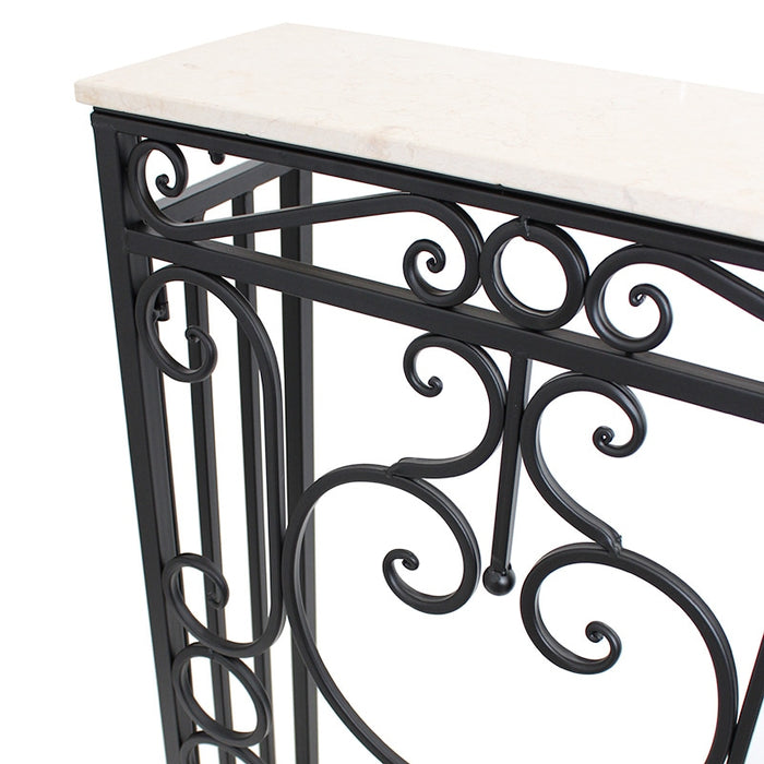 コンソールテーブル 天板大理石 W62cm ロートアイアン | ホーム