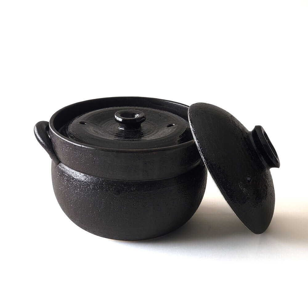 ご飯鍋 黒釉 ごはん鍋 4合 ごはん炊き 土鍋 萬古焼 日本製 | みのさらら