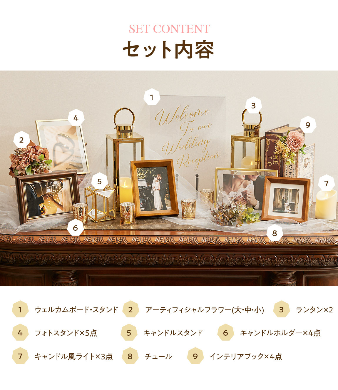 ウェルカムスペース レンタルセット「上品アンティークset」 | mariyouge