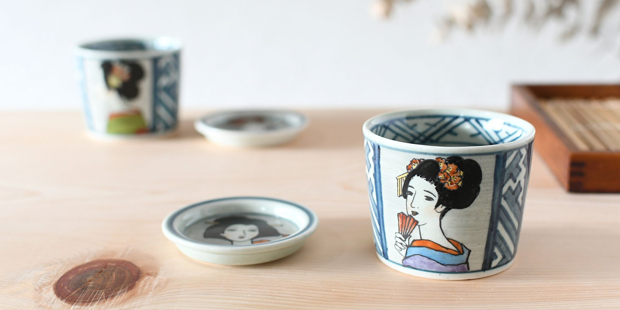 有田焼 円左エ門窯 手描き 竹久夢二 そば猪口 マルチカップ