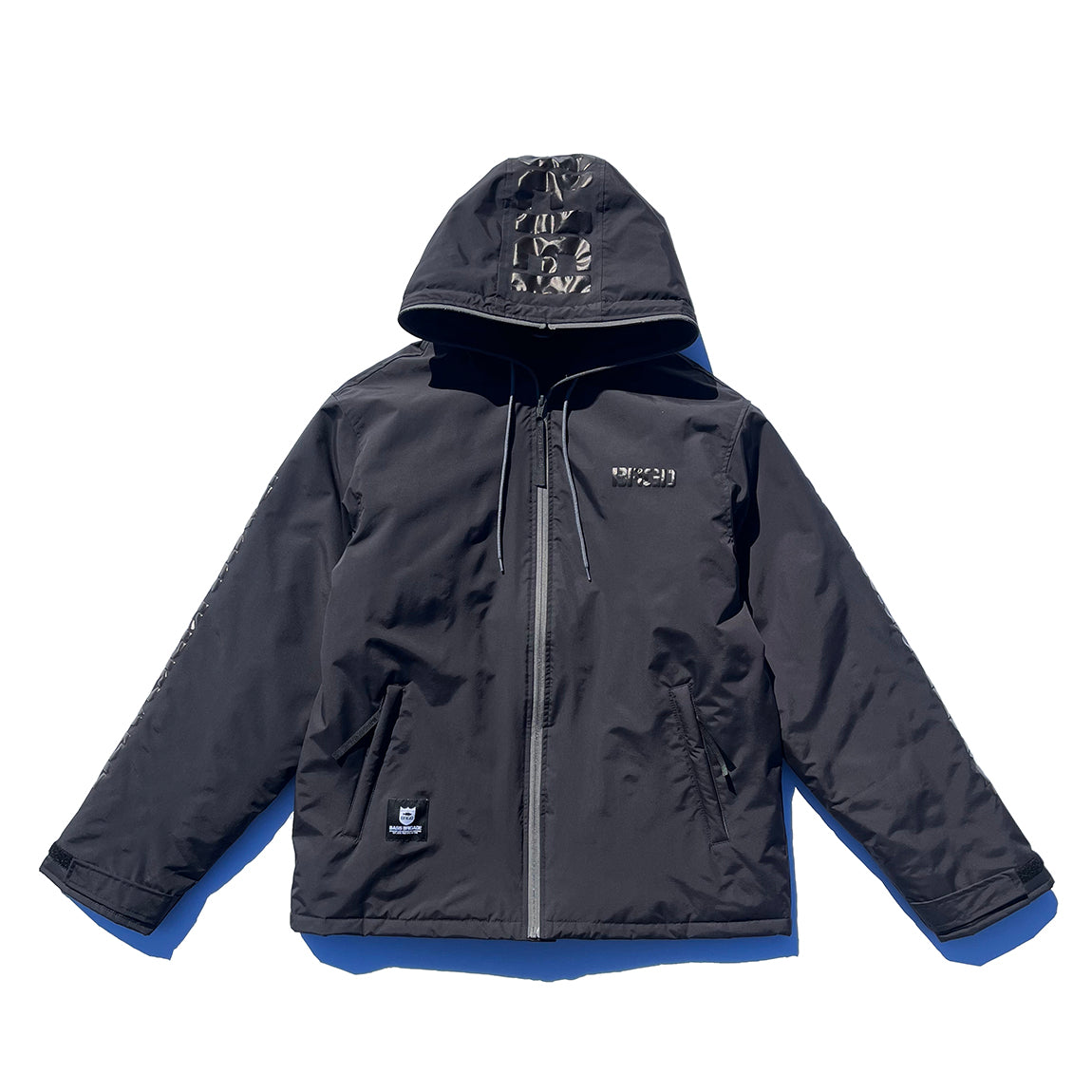 BRGD FULL ZIP WEATHERPROOF PADDED JACKET - BLACK/CHARCOAL