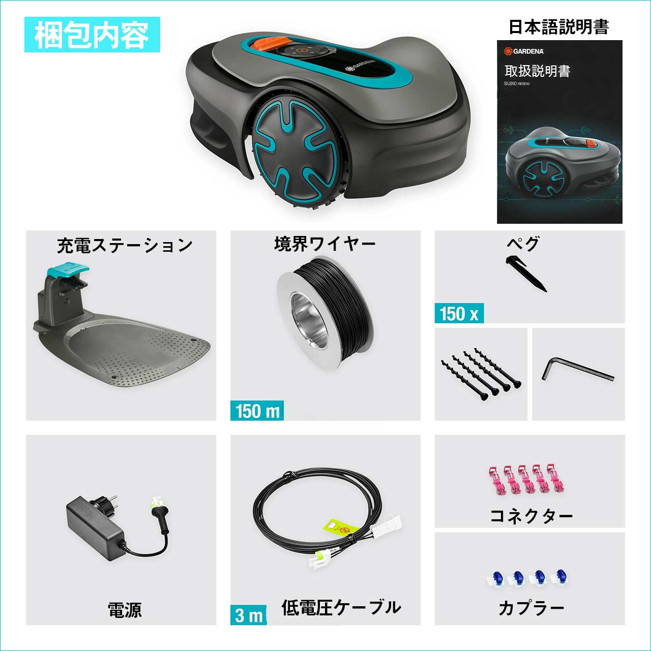 GARDENA ガルデナ ロボット芝刈り機 SILENO minimo 250㎡対応 充電式