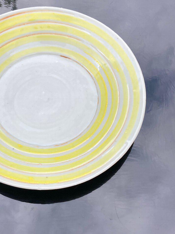 黄巻格子文楕円深皿】中尾万作 九谷青窯 1枚 WEB限定】中尾万作 黄