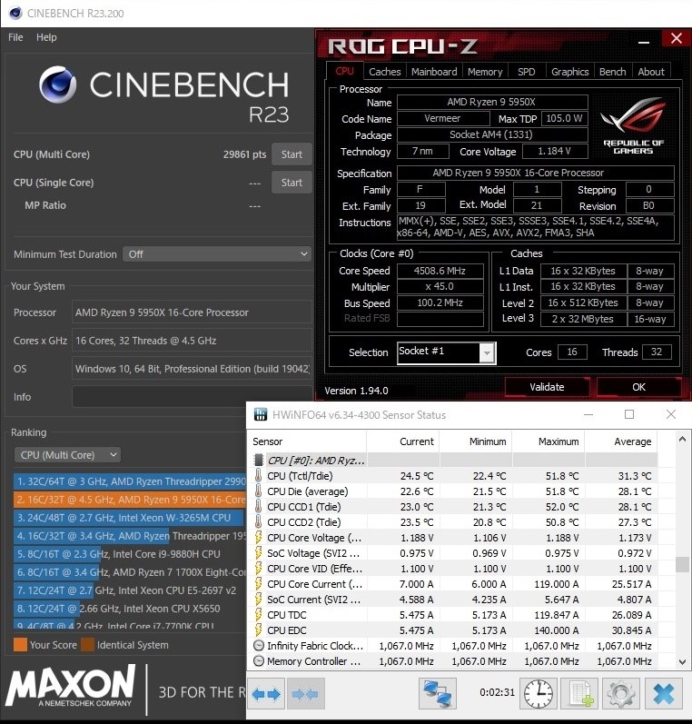 CINEBENCH R23とRyzen9 5950X』 AMD Ryzen 9 5950X BOX のクチコミ