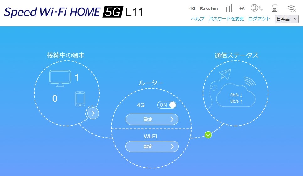 楽天SIMを挿してみました』 ZTE Speed Wi-Fi HOME 5G L11 [ホワイト