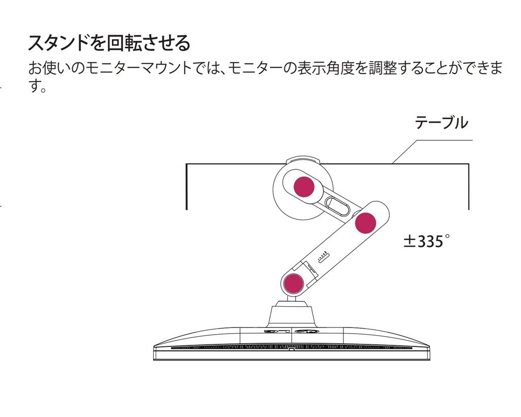 付属アームの可動範囲について』 LGエレクトロニクス 28MQ780-B [27.6