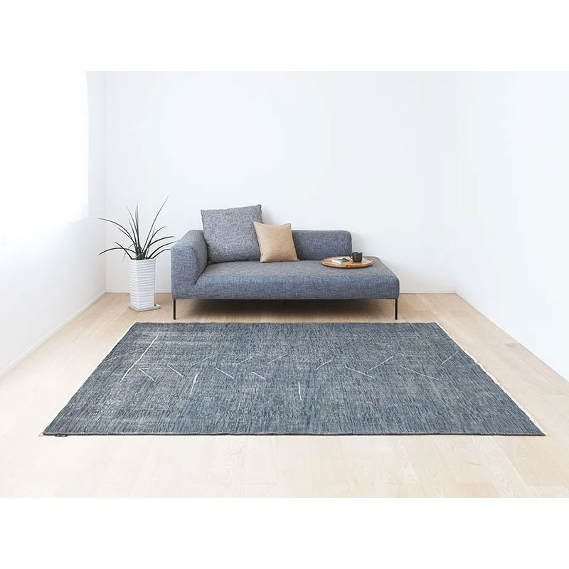 ヴィンテージ風ラグ ウール100％の緑の絨毯 [NR5604フォレストグリーン