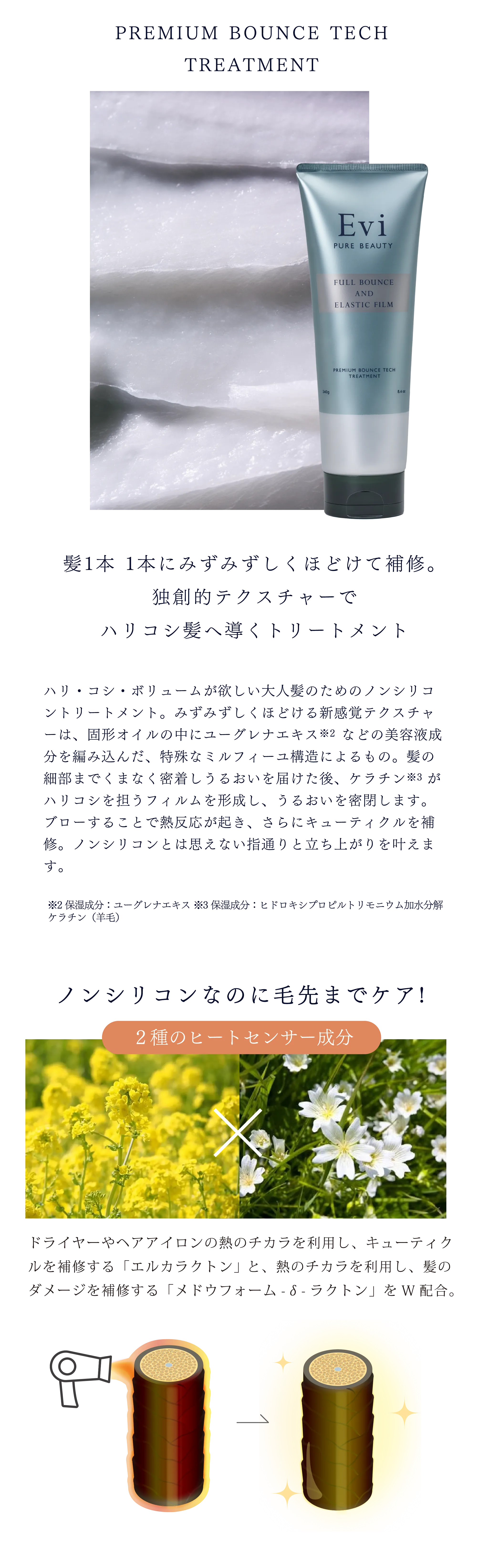 Evi プレミアムバウンステックシャンプー 300ml
