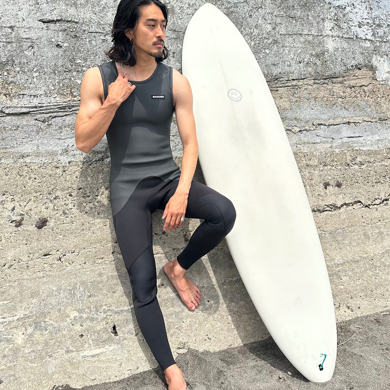 ロゴパッチ 2mm スキンロングジョン ウエットスーツ ビーチドデイズ