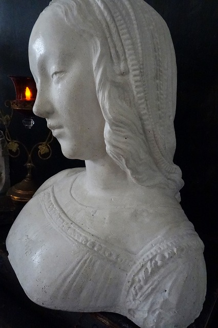 西洋アンティーク フランス 中世の貴婦人像 石膏像 ／アート＆オブジェ
