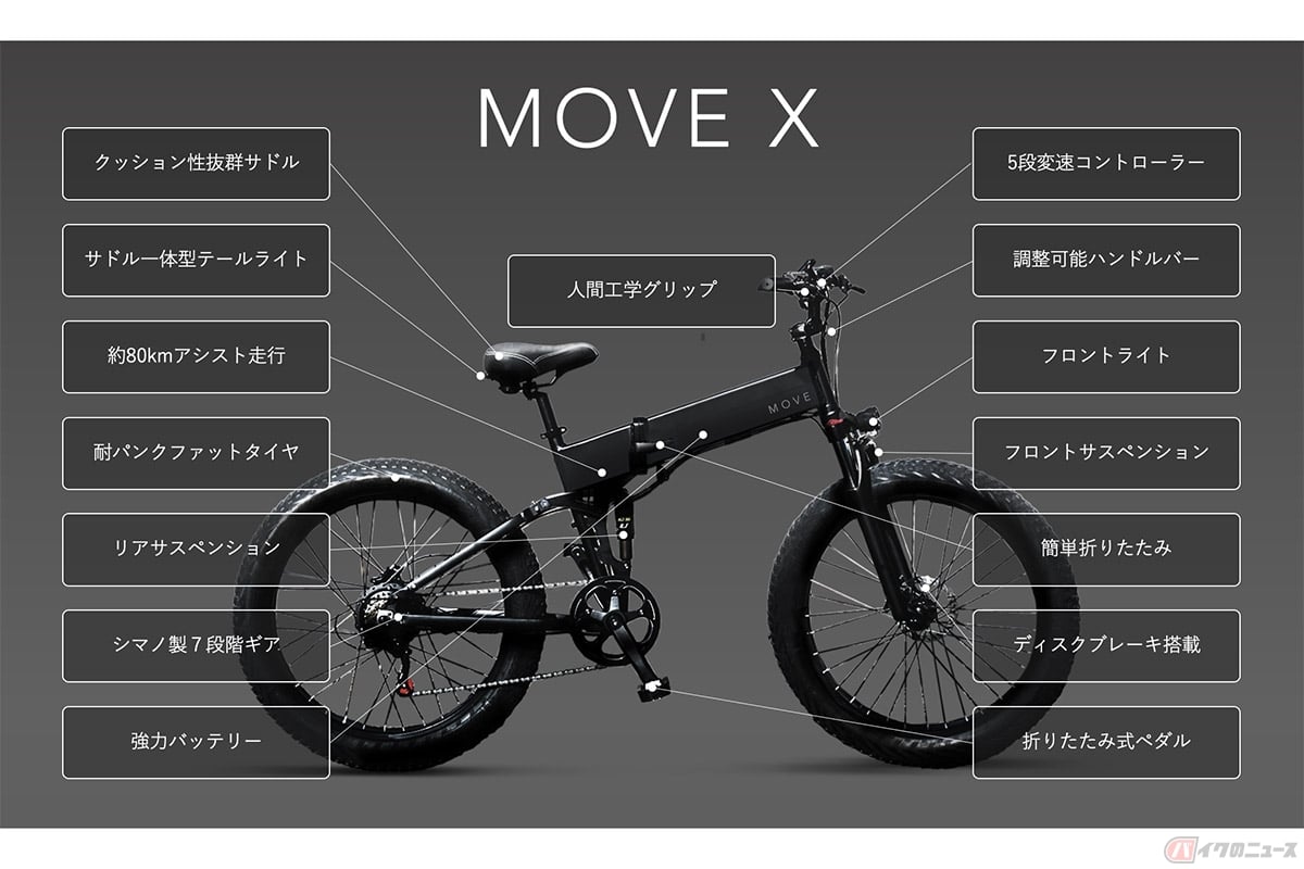 次世代電アシ「MOVE X」販売開始 「友達に自慢できる電動自転車」を