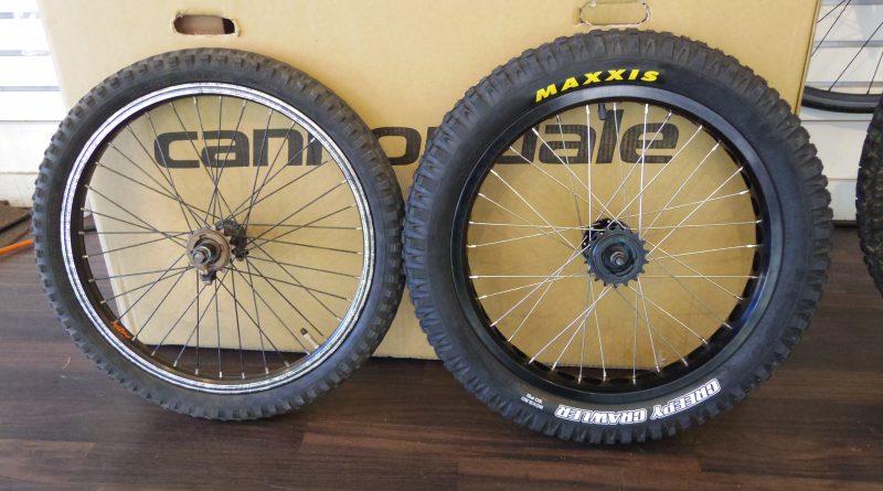 20→19インチへのホイールサイズダウン。トライアルバイクのホイール