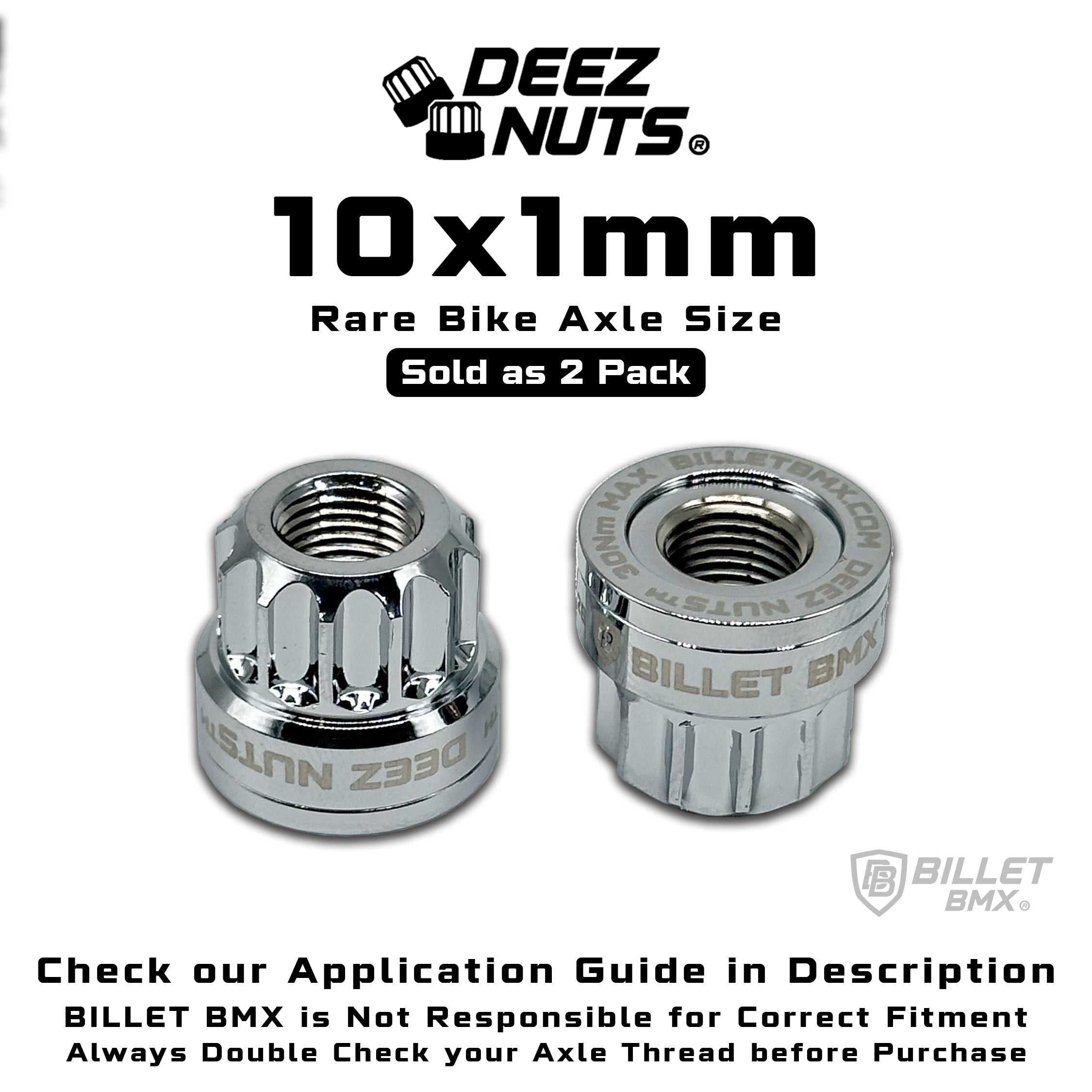 BILLET BMX Deez Nuts 12 Point Bike Axle Nuts 10X1mm (2-Pack