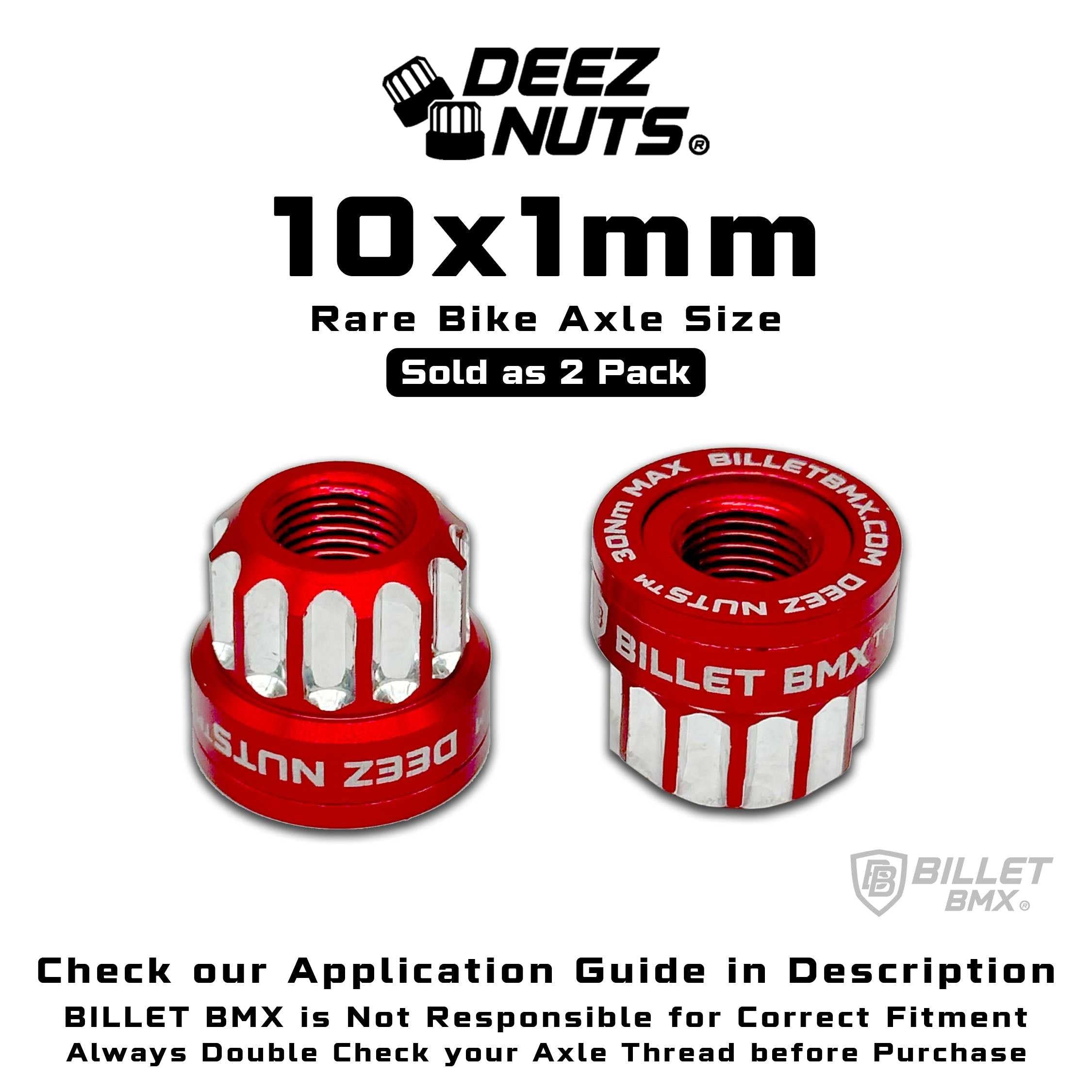 BILLET BMX Deez Nuts 12 Point Bike Axle Nuts 10X1mm (2-Pack