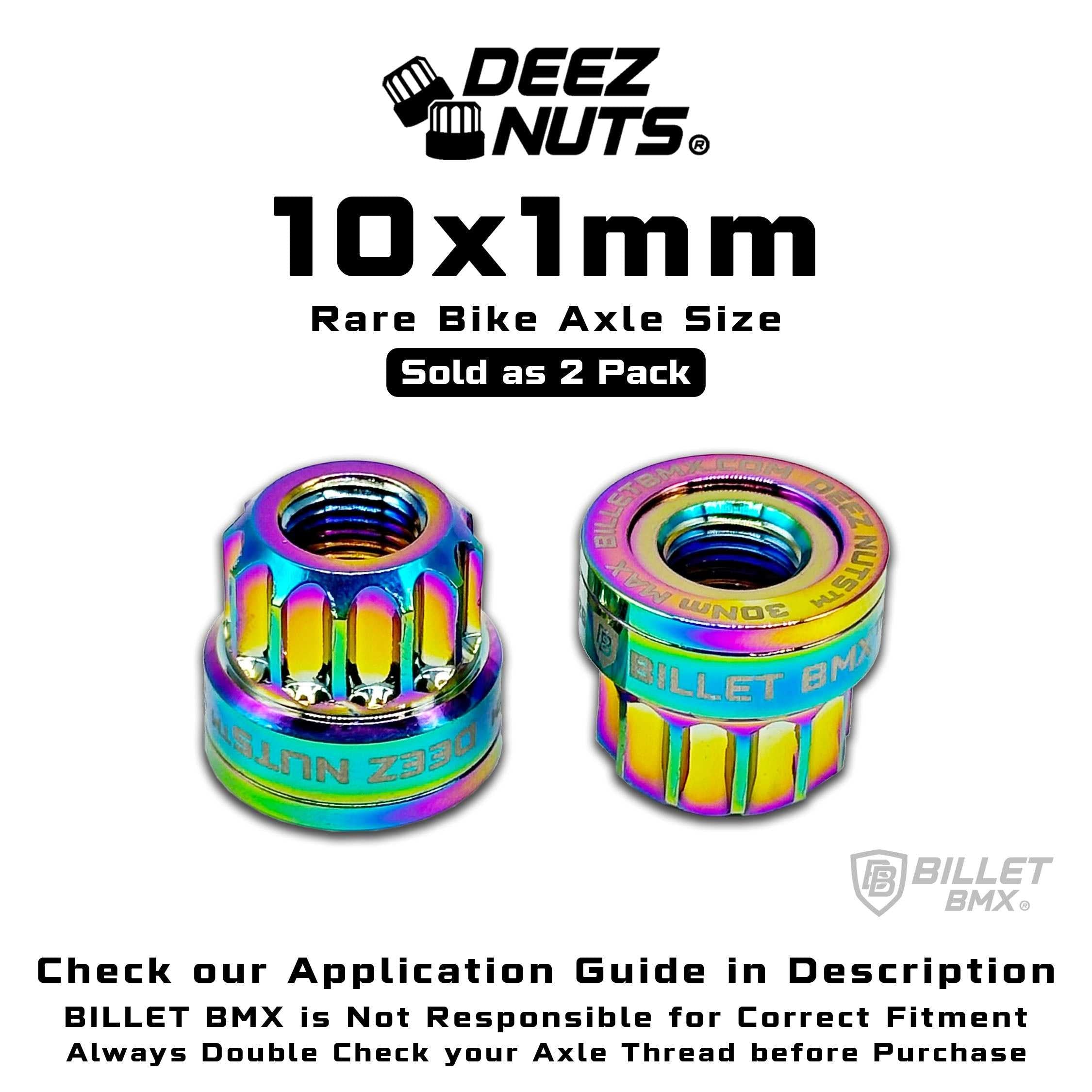 BILLET BMX Deez Nuts 12 Point Bike Axle Nuts 10X1mm (2-Pack