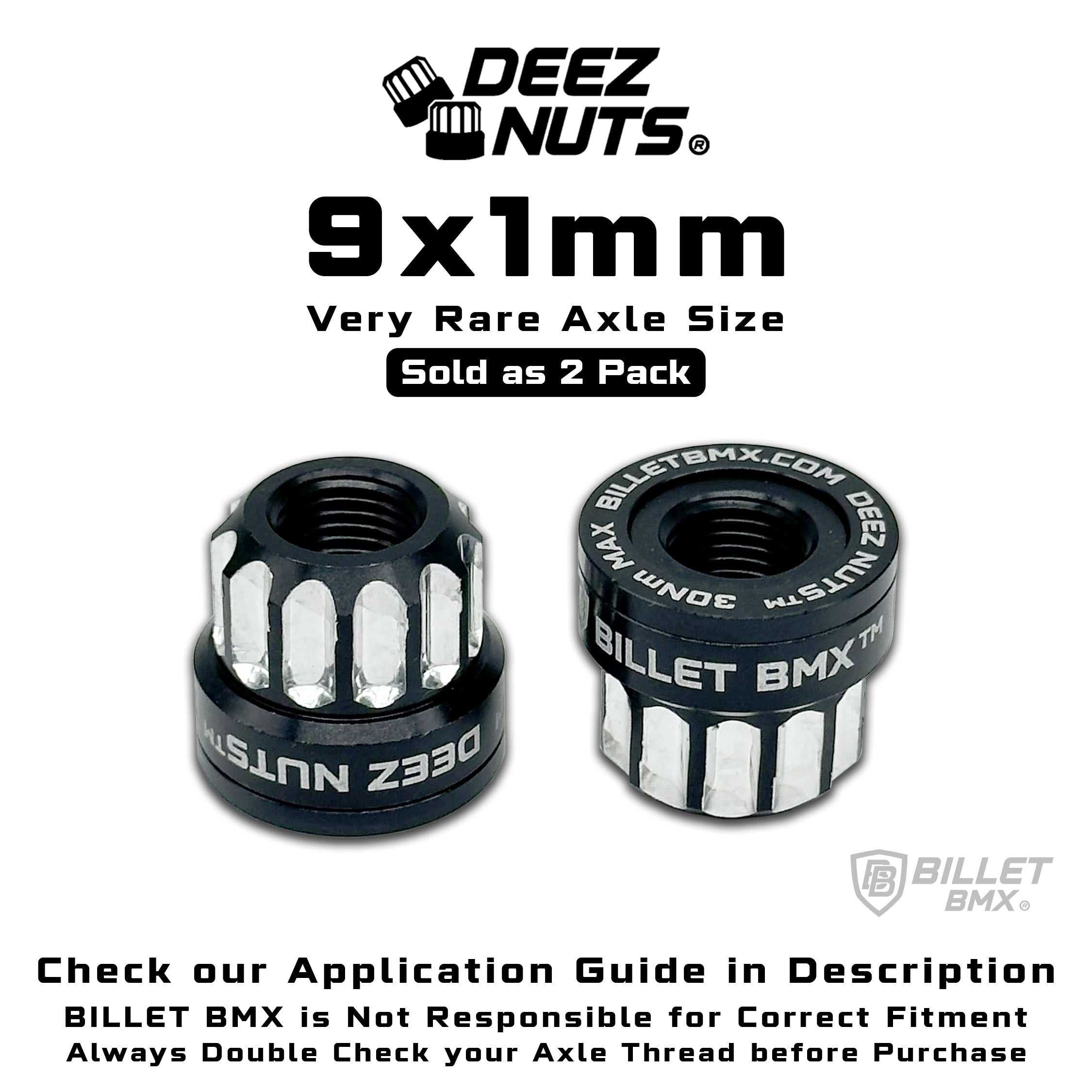 BILLET BMX Deez Nuts 12 Point Bike Axle Nuts 9x1mm SPECIAL SIZE