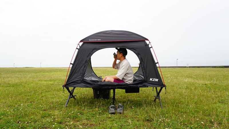レビュー】地面から45cm浮く超快適テント「ブラックコットテント」が