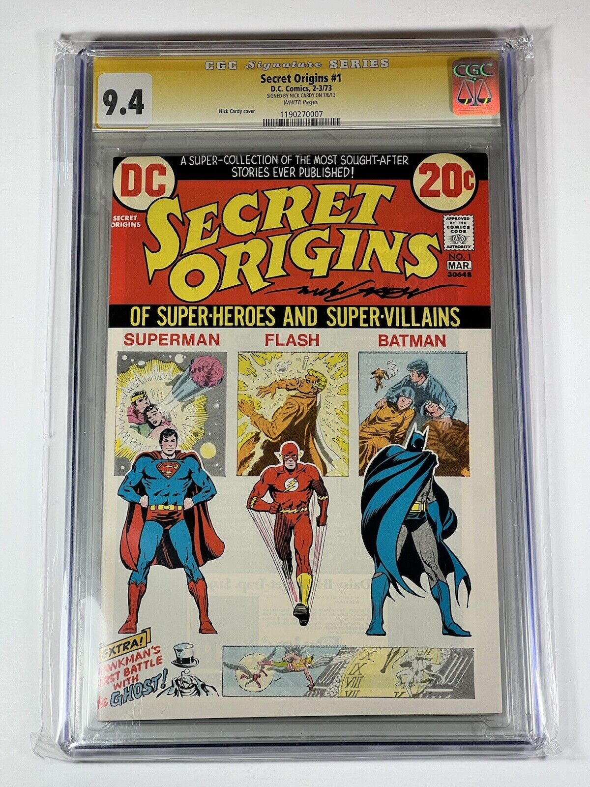 Secret Origins 1 CGC SS 9.4 Signed by NICK CARDY DC Comics 1973