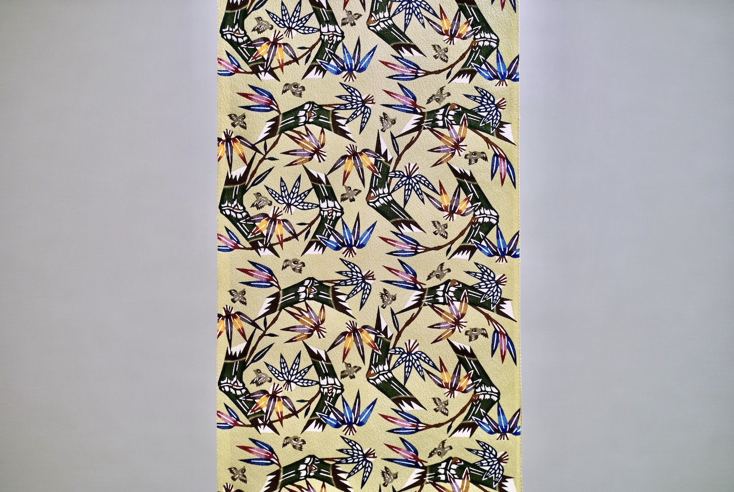 琉球紅型 びんがた 掛軸 玉那覇有公 海老 松竹梅 染物 沖縄 壁掛け