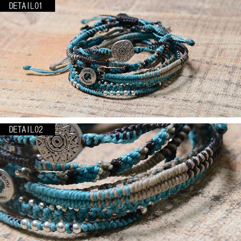 ブレスレット メンズ wakami(ワカミ)アース7ストランドブレスレット/全4色