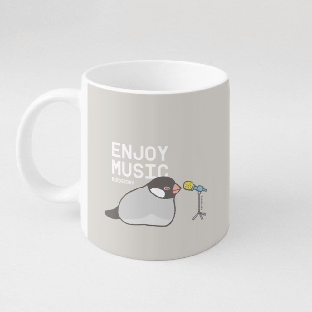 マグカップ ENJOY MUSIC ボーカリスト 文鳥｜BIRDSTORY