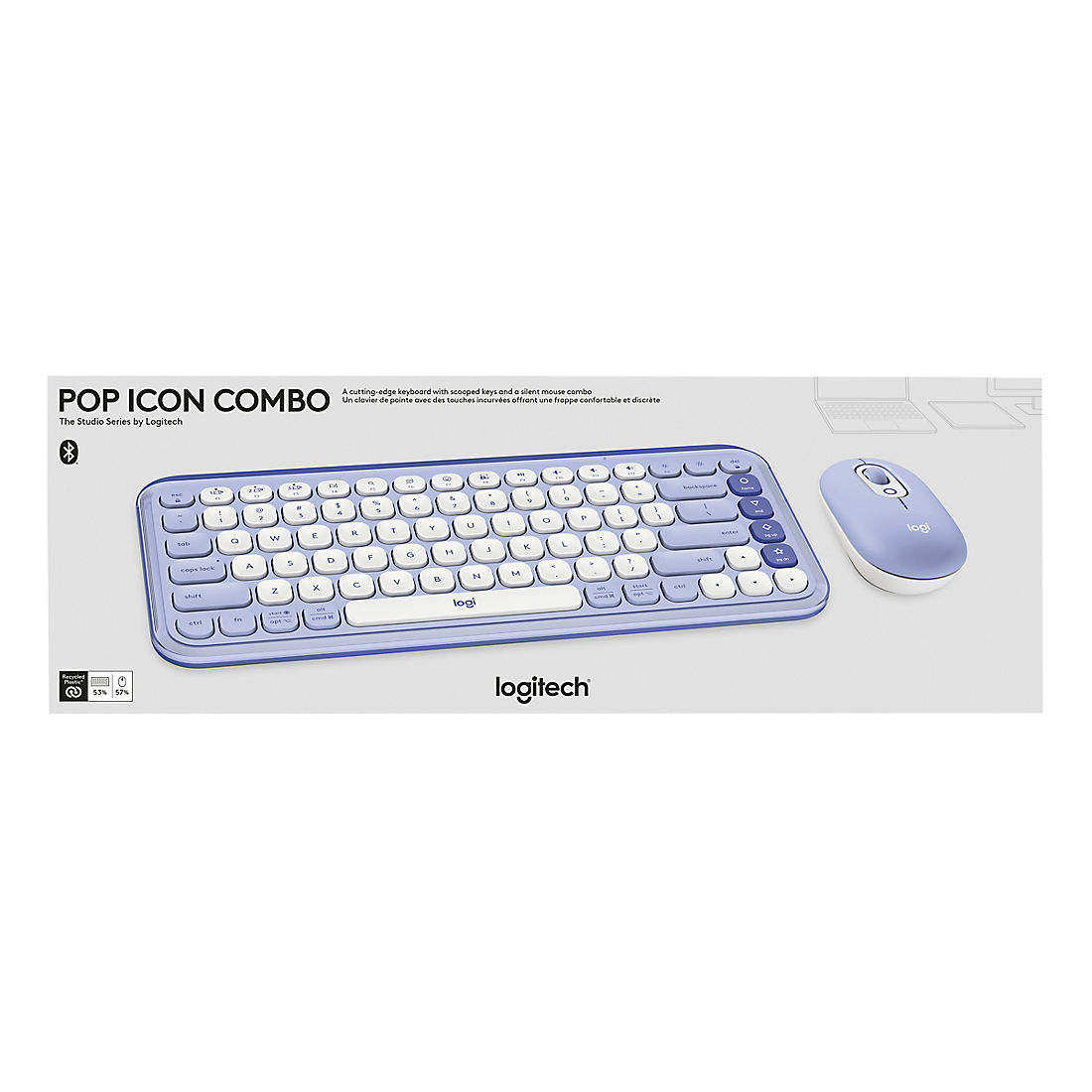 Logitech Pop Icon Combo Keyboard & Mouse - Lilac | BJ's Wholesale Club