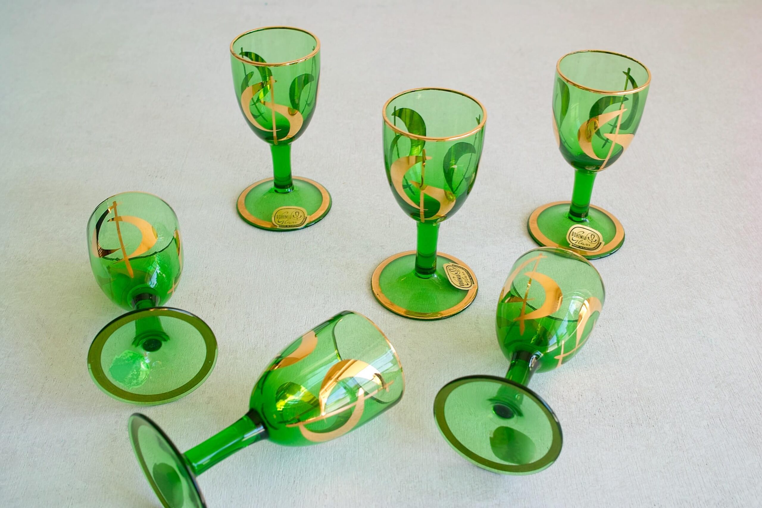 No.7570/7571「デキャンタ&リキュールグラス：チェコ/ボヘミアガラス