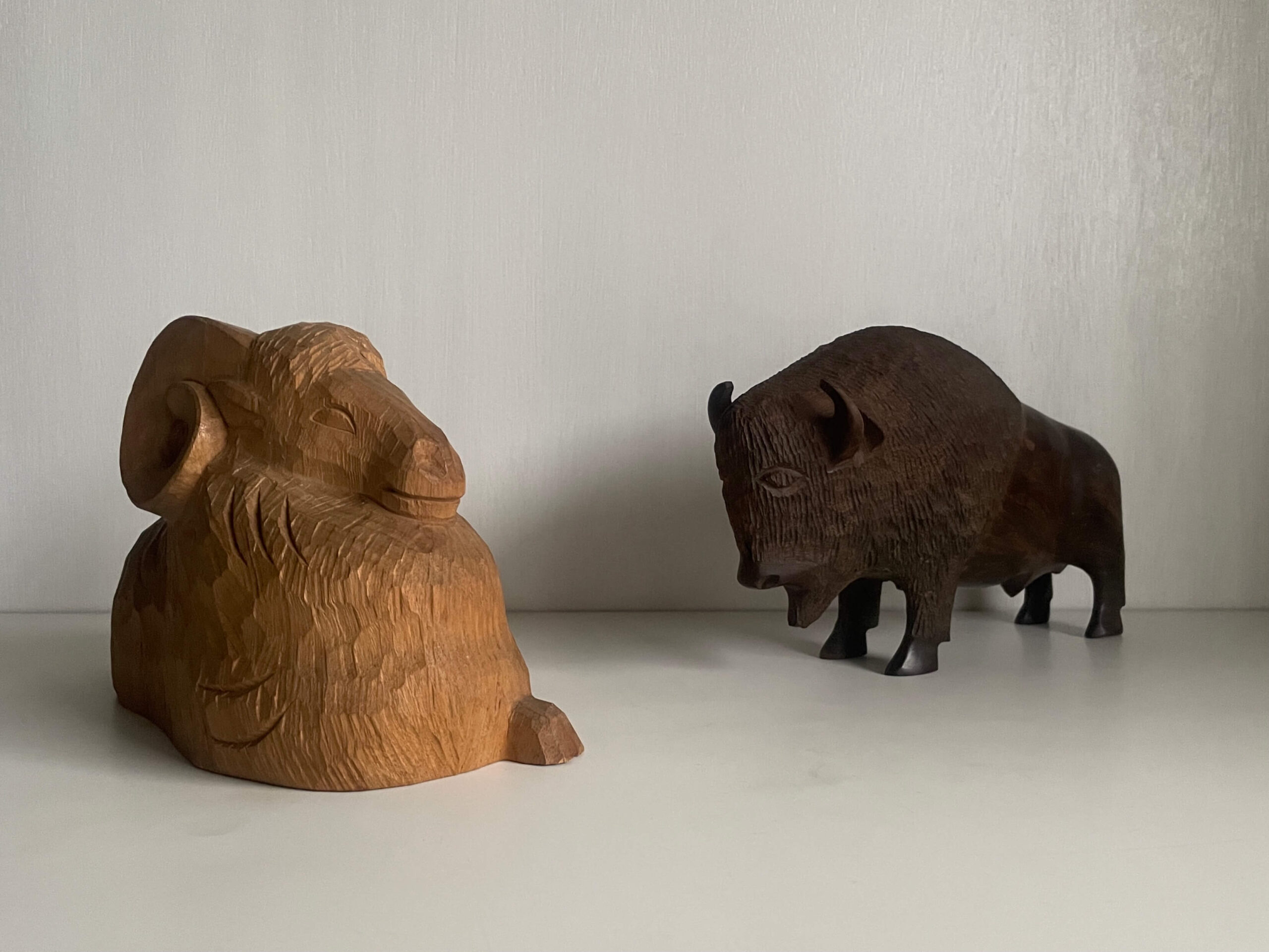 海外のお土産♡ドイツの細部彫刻靴べら、1940年、木彫り 羊？ 海外のお