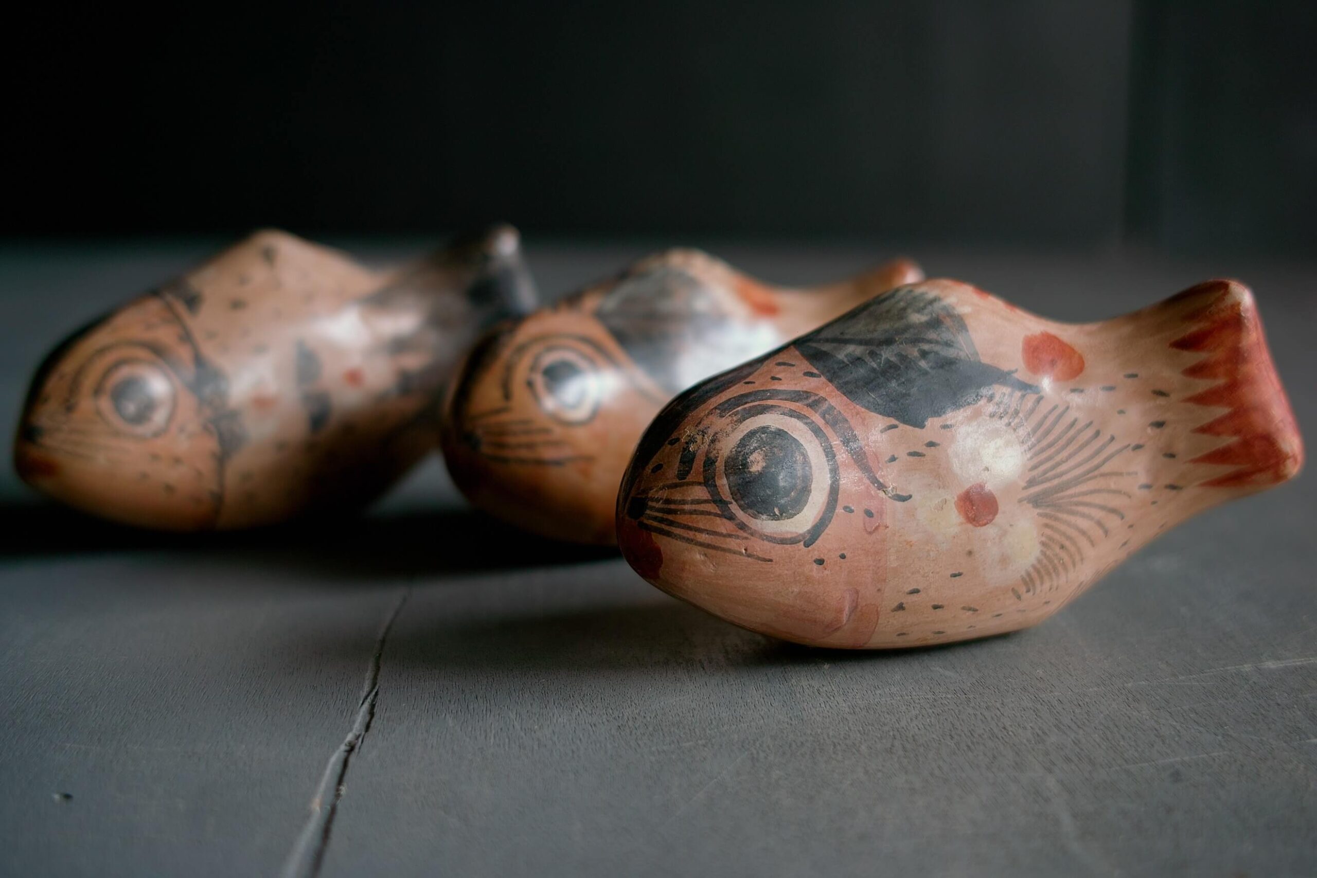 No.8849/8850/8851「メキシコの民芸：トナラ焼き / さかな3種」SOLD