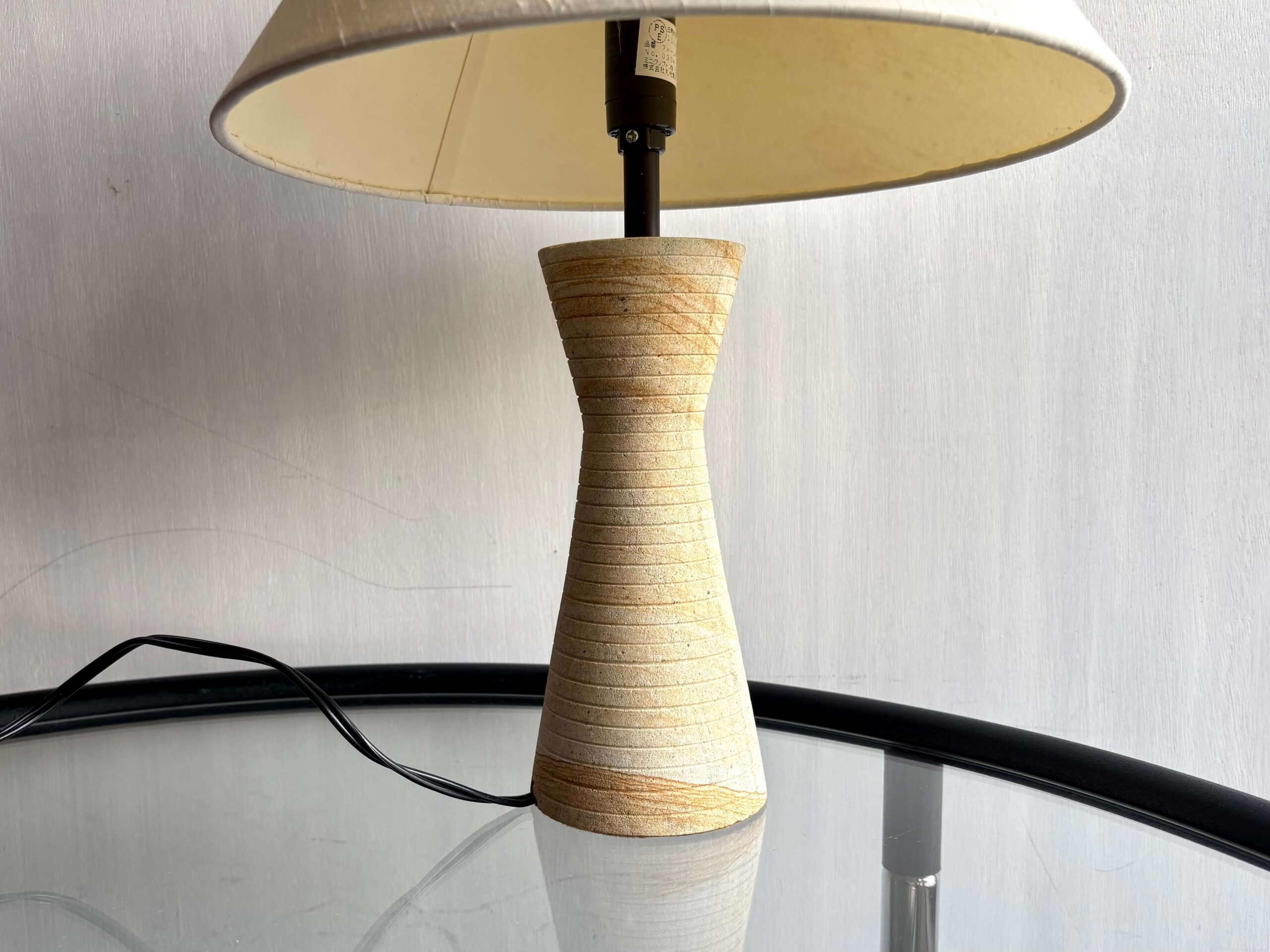 No.11269「テーブルランプ：石ベース×ファブリックシェード」 （在庫1