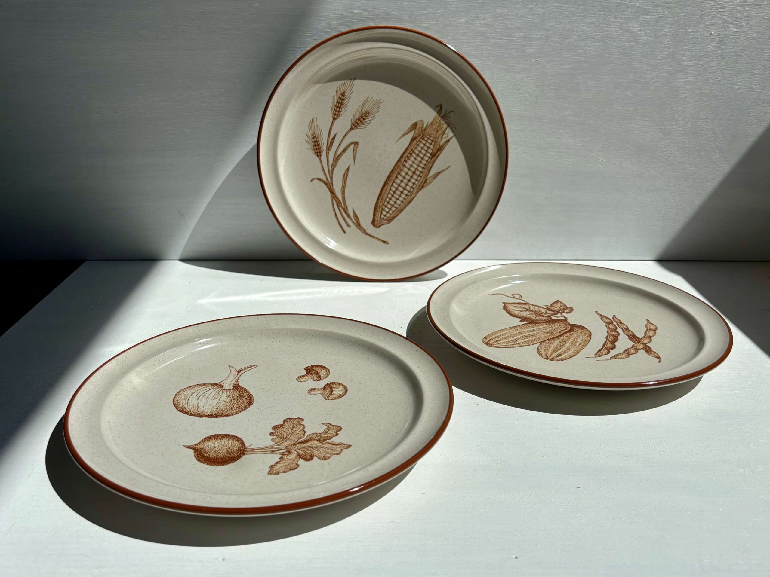 No.10897「野菜のプレート3種セット：ノリタケ ストーンウェア」直径