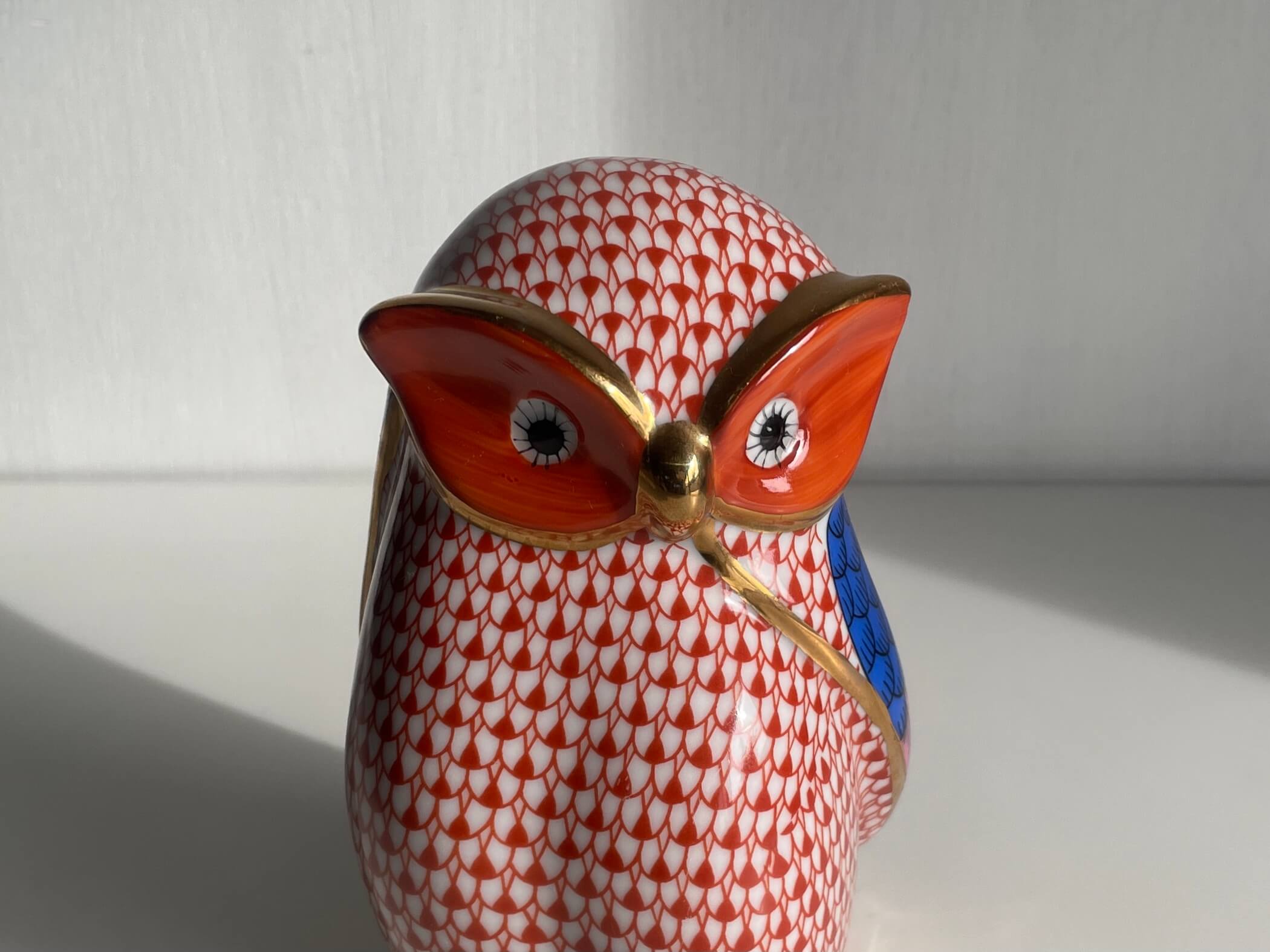 No.10415「ヘレンド風 オブジェ：フクロウ」高さ16cm | ボルトナット