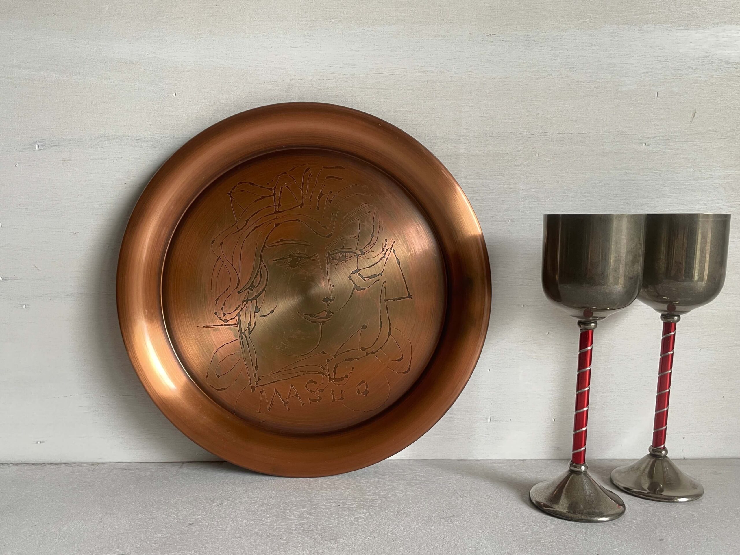 No.10413「銅のトレイ：池田満寿夫」直径22.5cm | ボルトナットマーケット