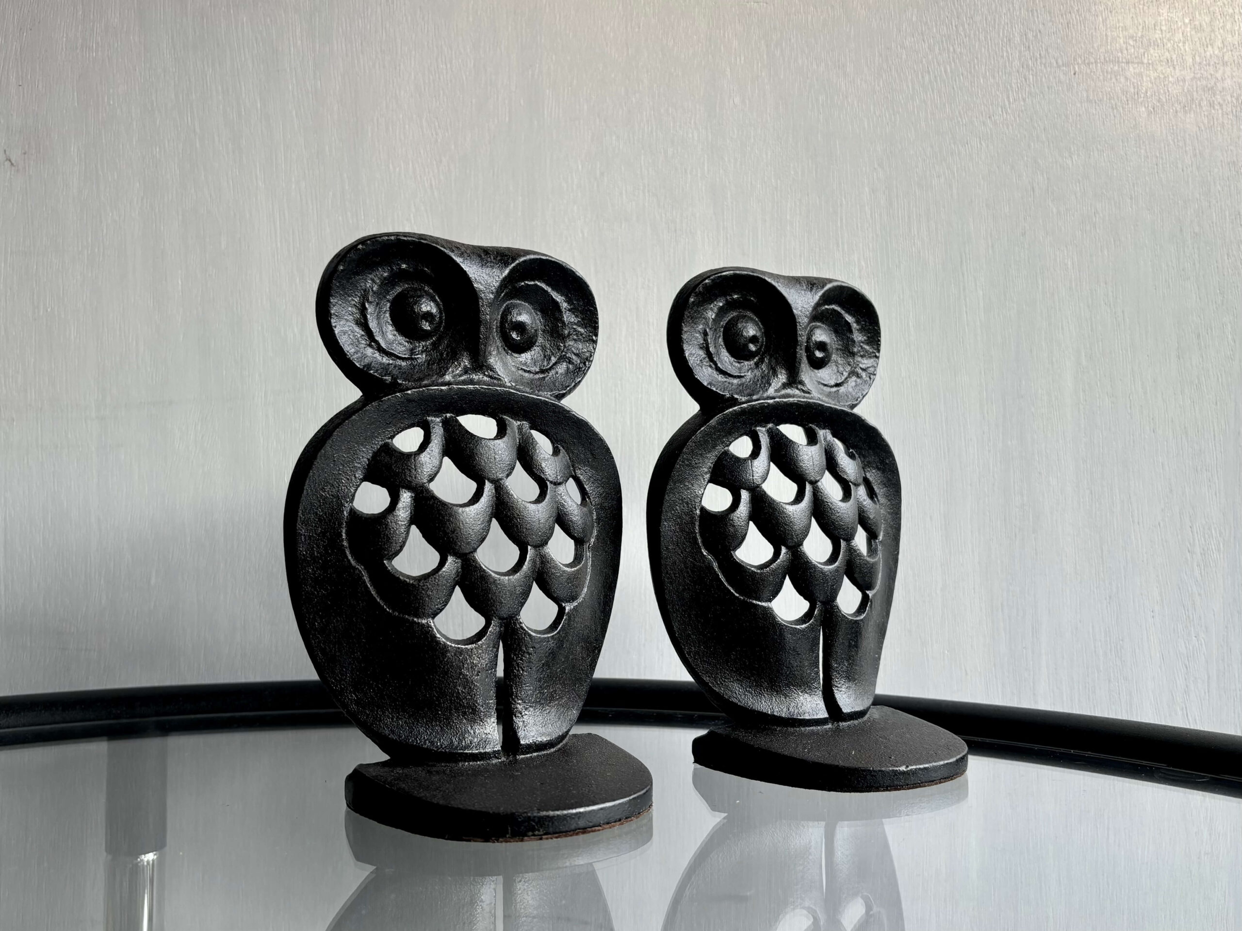 No.11088「フクロウのブックエンド：馬場忠寛デザイン 南部鉄器」SOLD