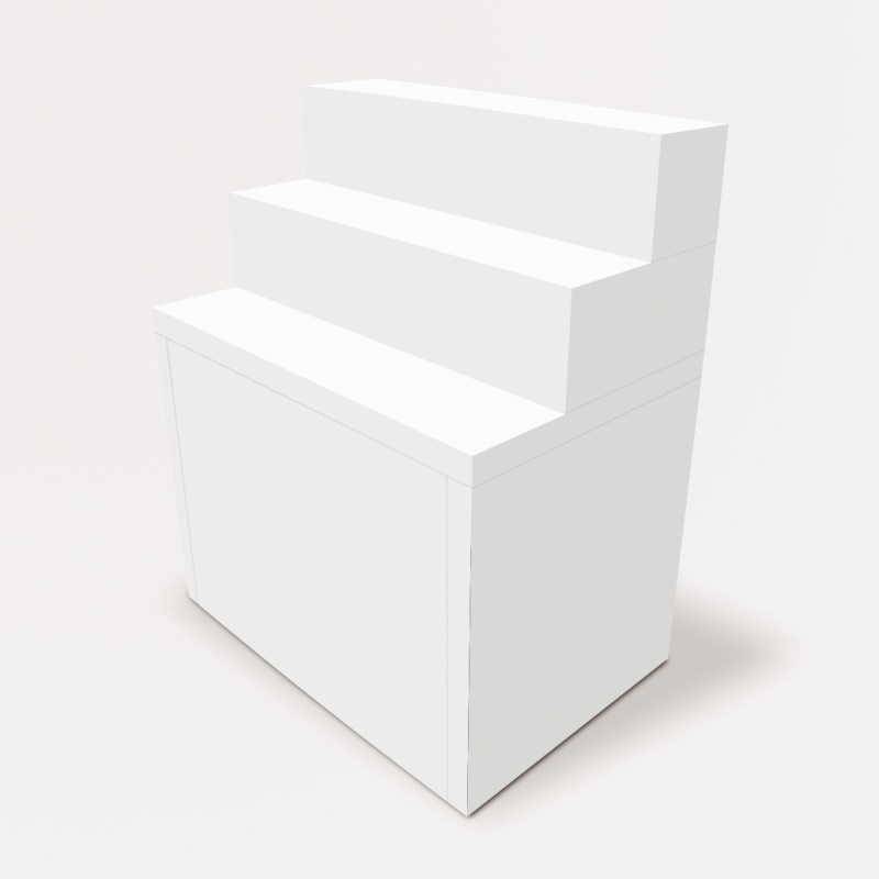 ひな壇+展示台(収納棚付) - 展示台・ディスプレイ什器製作｜bolda