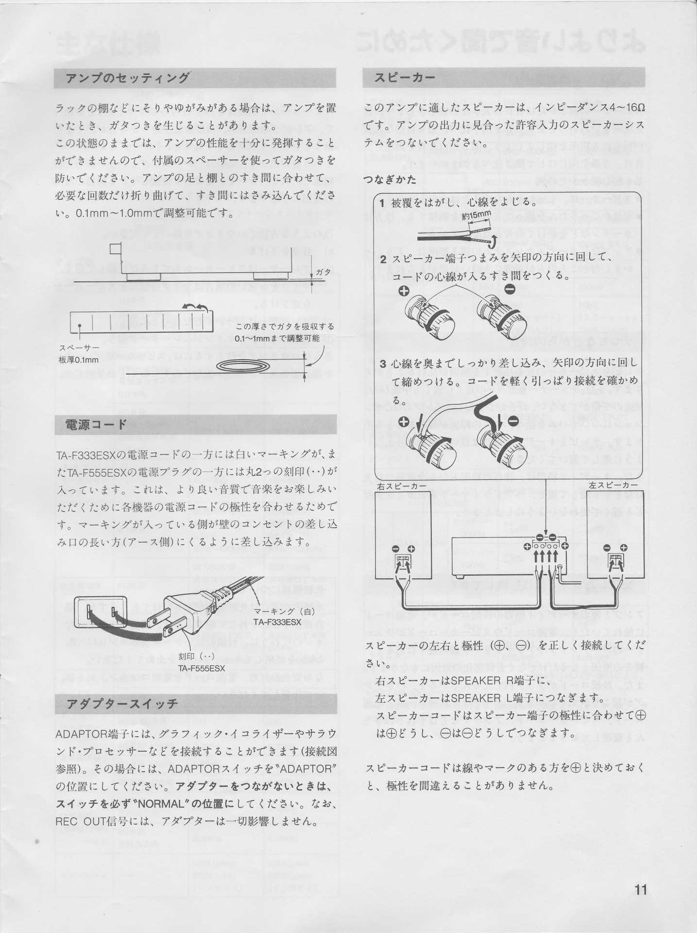 TA-F333ESX / TA-F555ESX 取扱説明書 | ソニー坊やと呼ばれた男