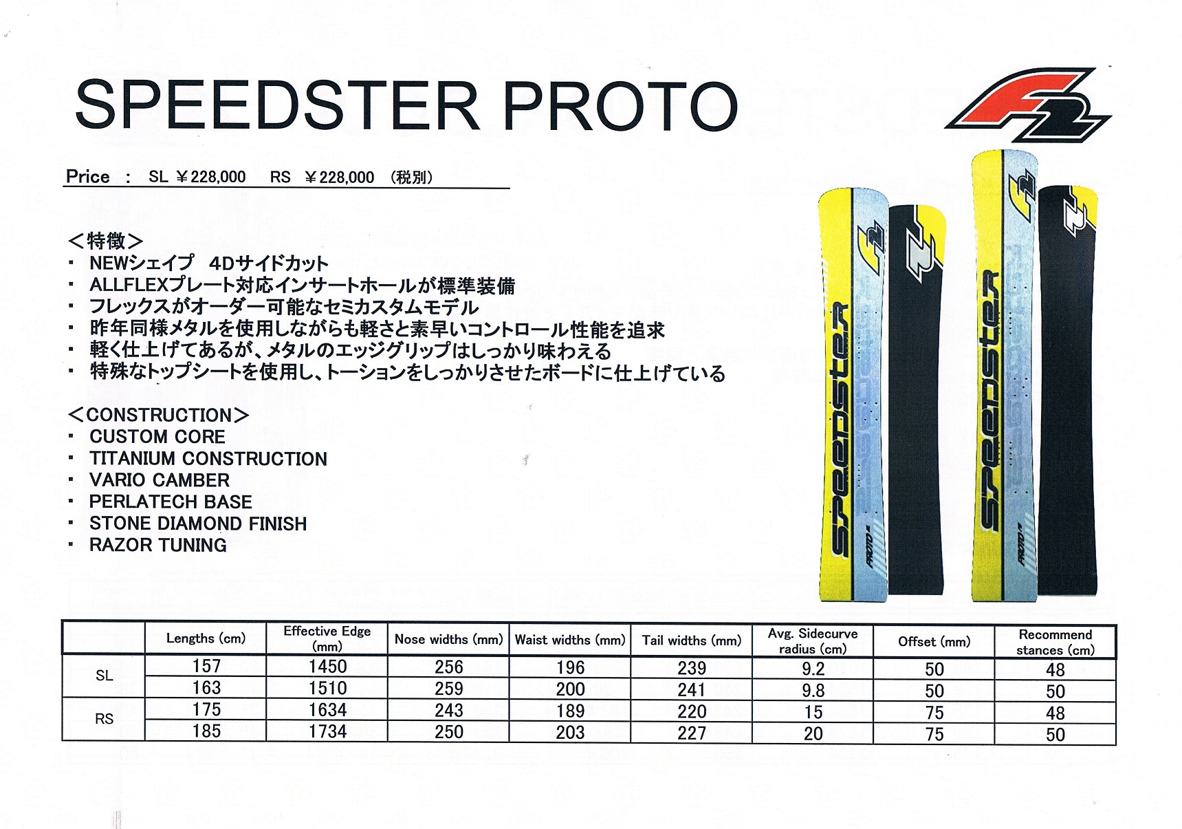 16-17ニューモデルF2 スピードスターPROTO(プロト） | 海底少年