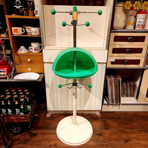 70's スペースエイジポールハンガー昭和レトロ貯金箱付き当時物