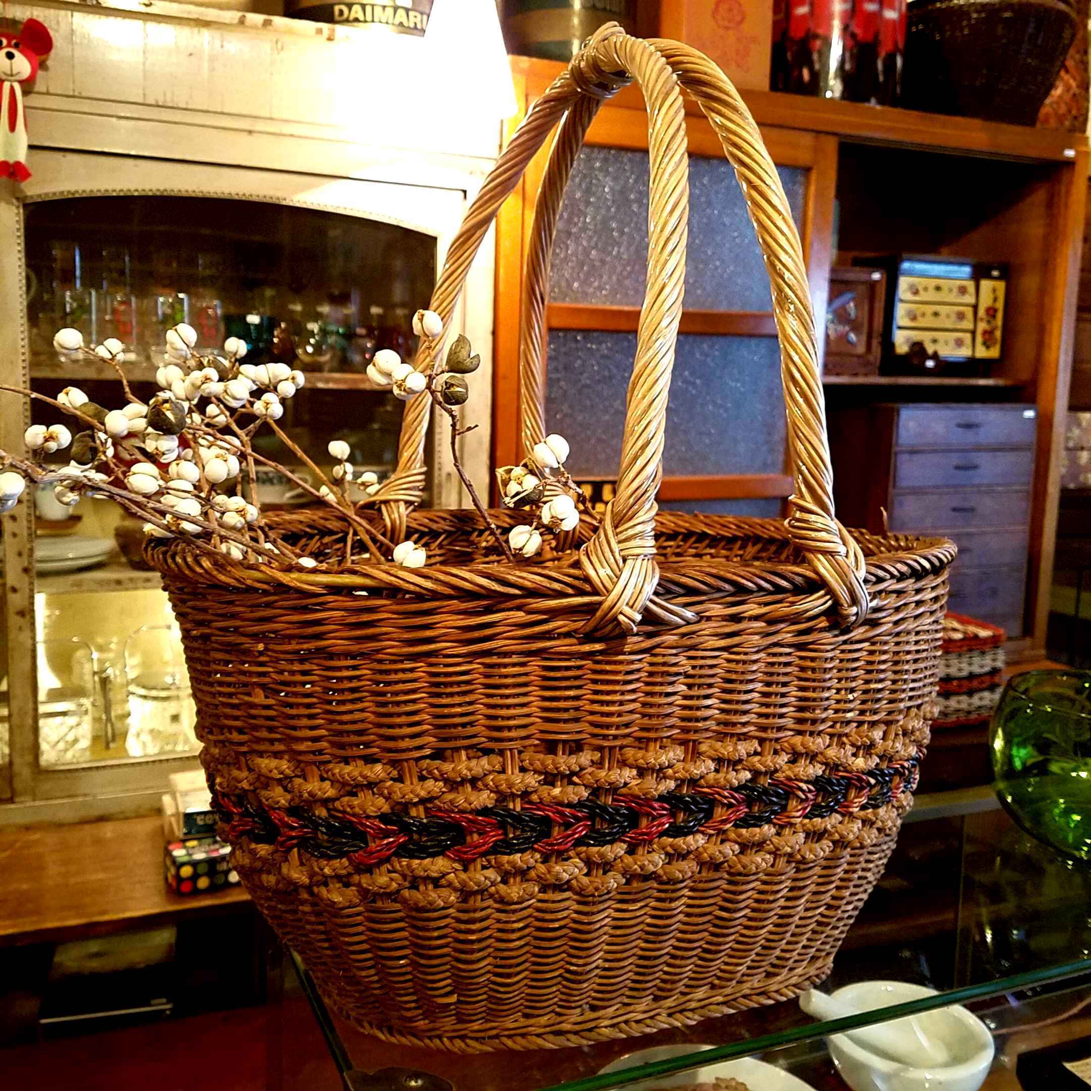 昭和レトロな手編みの買い物かご（籠） - [Sold Out]過去の販売商品