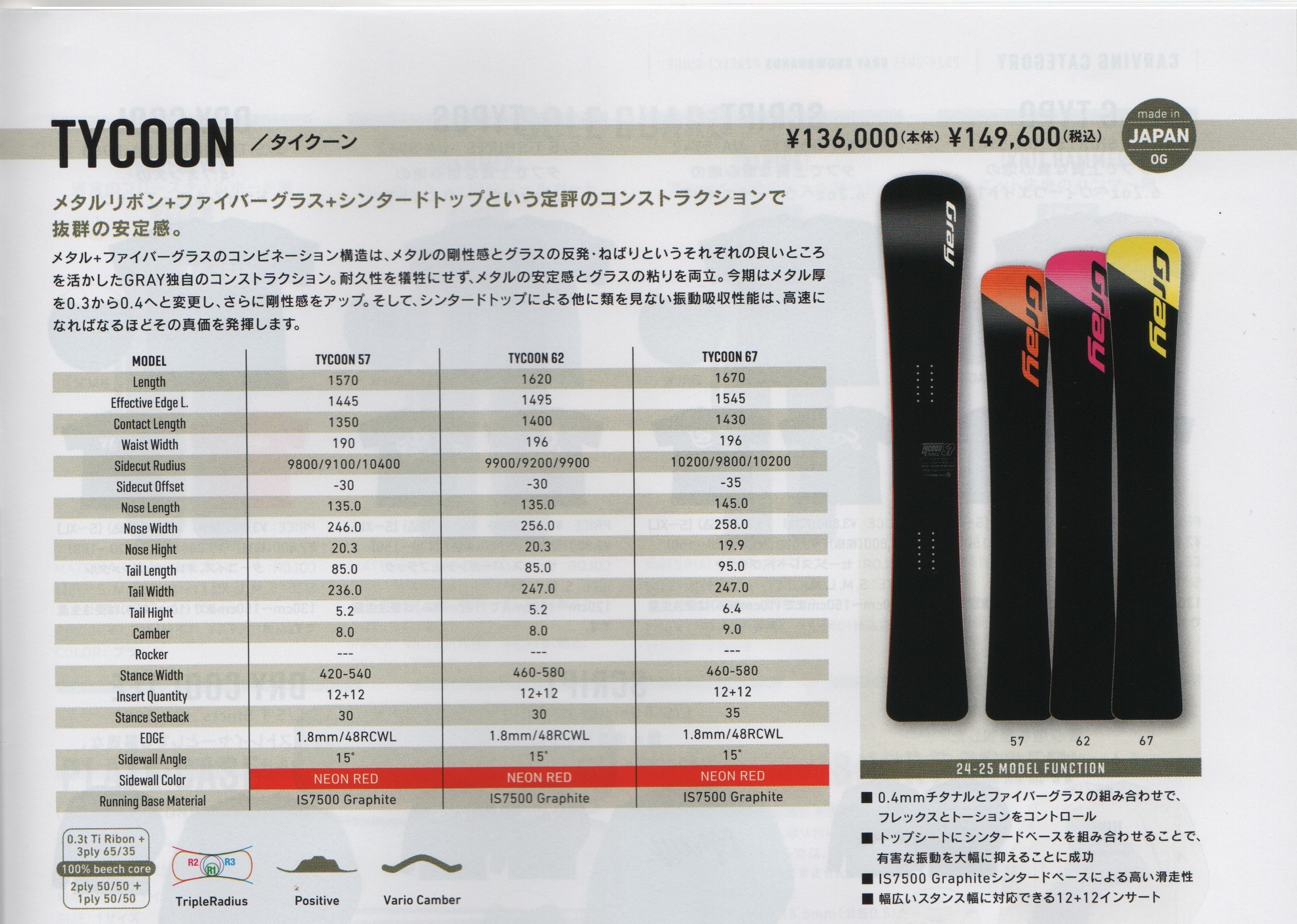 24-25ニューモデル GRAY(グレイ) TYCOON(タイクーン) | 海底少年