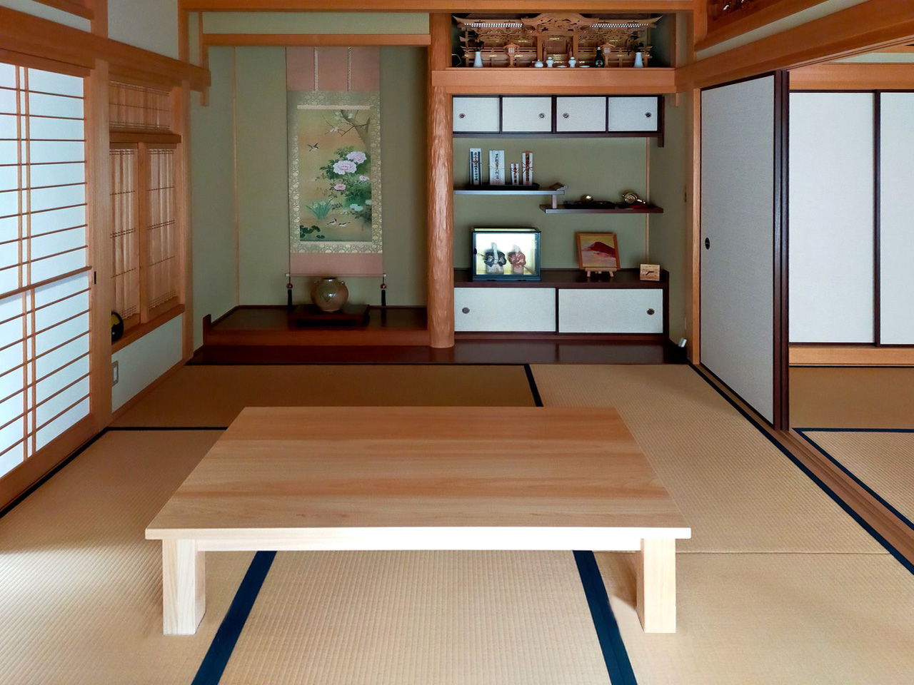 納品事例｜和室に檜座卓 | HINOKICRAFT