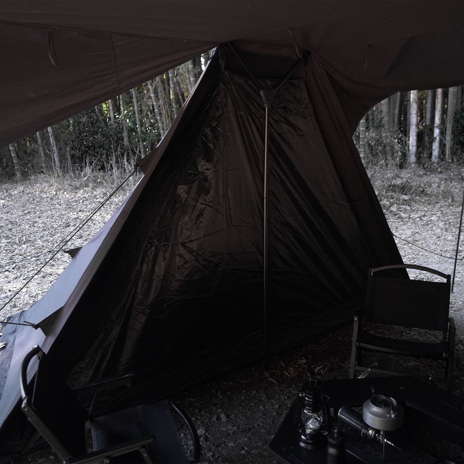 BLACK SHELTER TWIN V2 Black Shelter Twin Black Tent TC Large Black